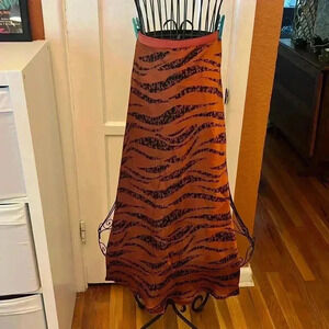 Anine Bing Bar Zebra Print Silk Midi Skirt-Sz S